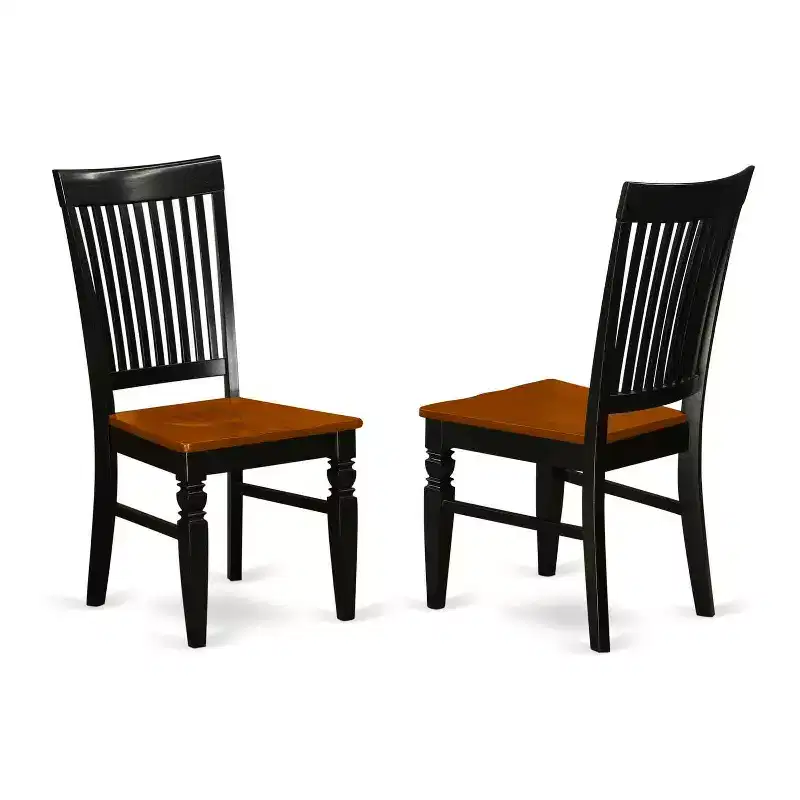 5-Piece Black and Cherry Finish Solid Wood Top - Dining Room Set - Seats 4
