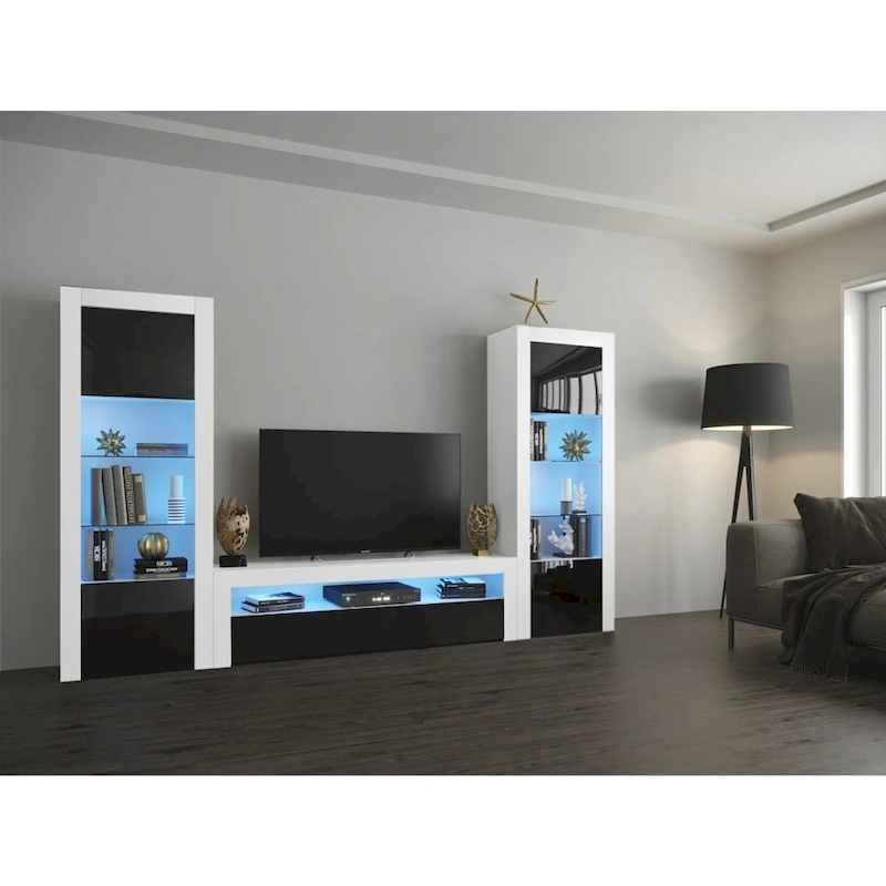 Milano Set Modern Wall Unit Entertainment Center