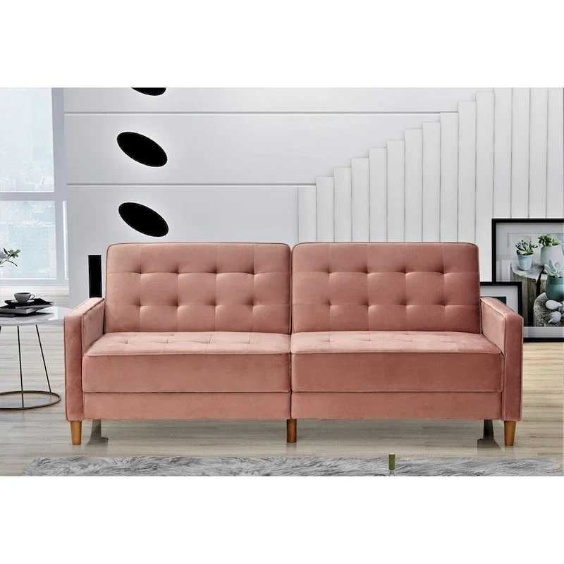 Jonathan Tufted Velvet Sofa Bed Sleeper