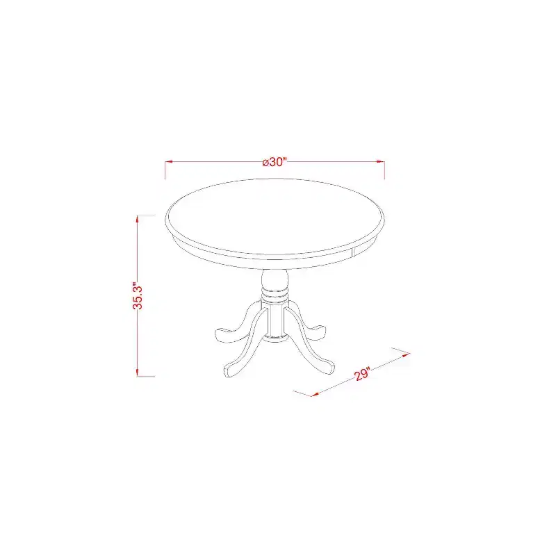 HomeStock 5-Piece Round Black Finish Solid Wood Top Dining table with 4 Chairs