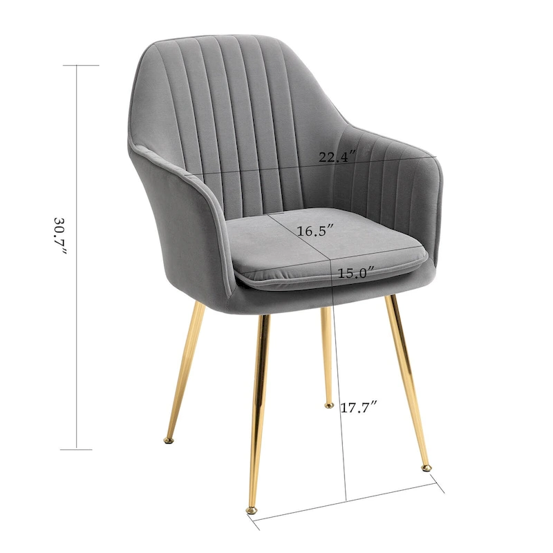 AVAWING Accent Arm Chairs Set of 2 Upholstered Velvet Dining Chairs