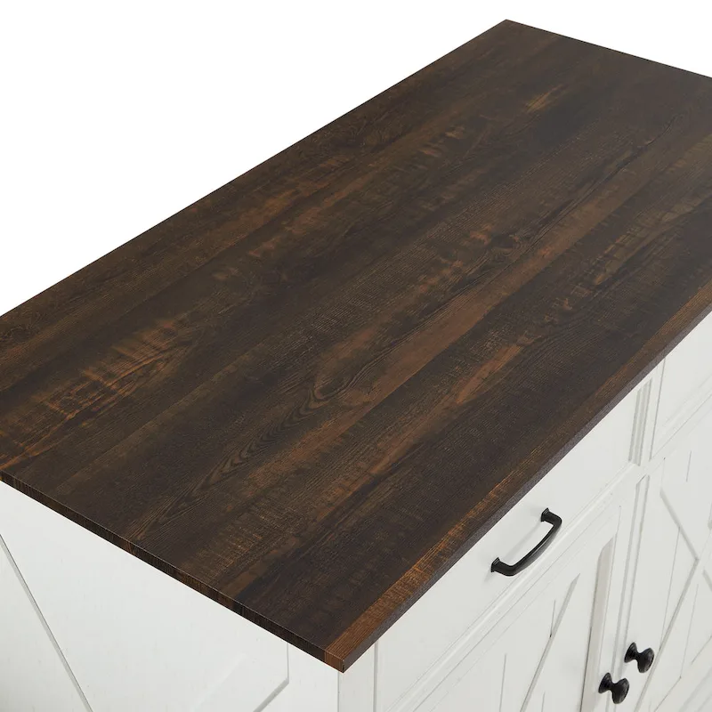 Crosley Clifton Kitchen Island W/Uph Saddle Stools - 43d x 47.75w x 36.25h