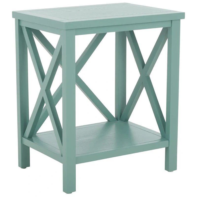 SAFAVIEH Yasumi White Cross Back End Table - 18.1 x 13.4 x 21.5 - 18Wx13Dx22H
