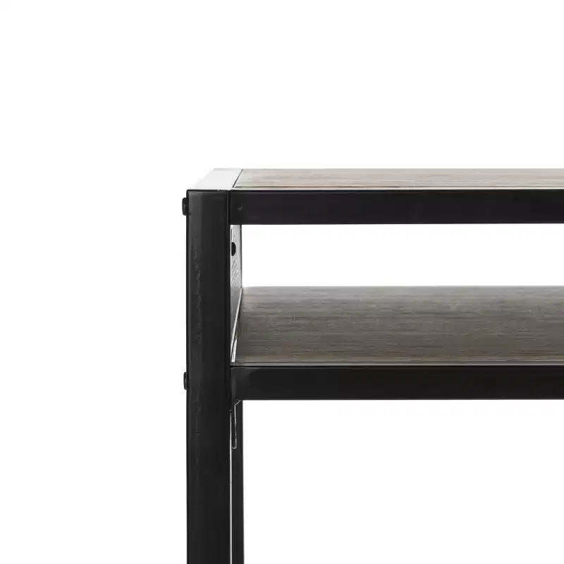 Alan 1 Drawer 1 Shelf Desk - DSK2205 - Rustic Brown/Black - Safavieh