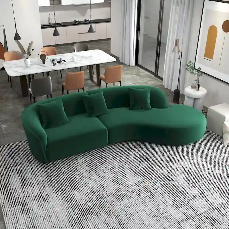 Gallar Japandi Style Luxury Modern Velvet Curved Sofa