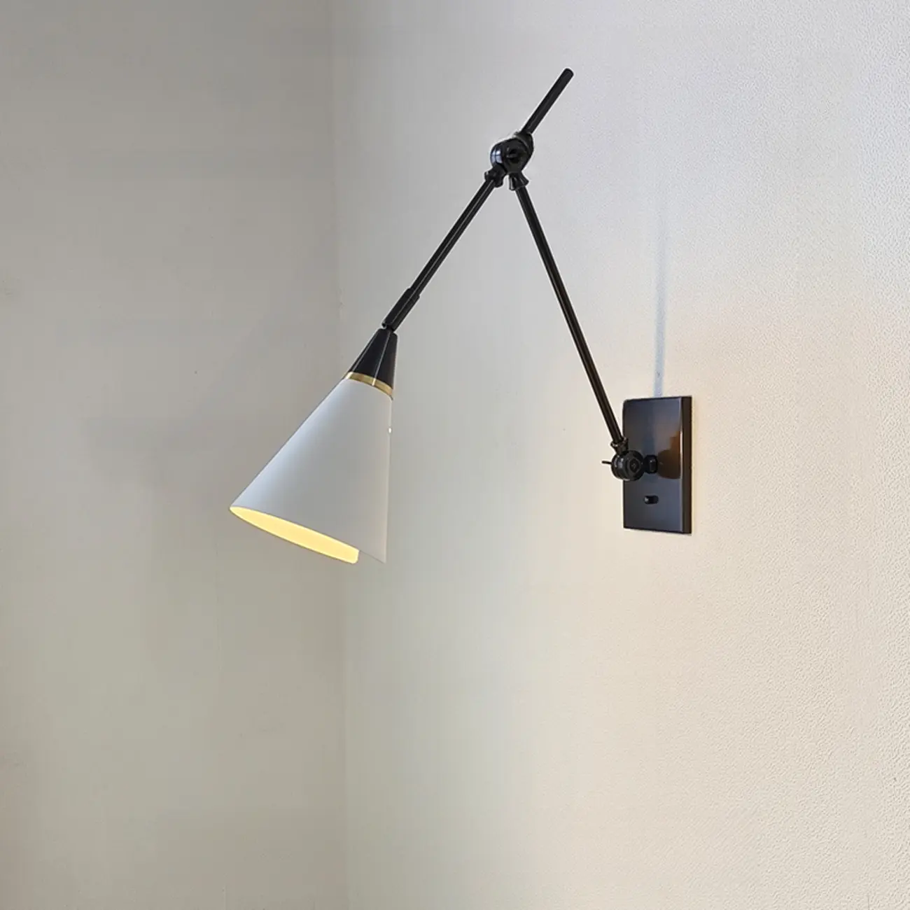 26'' Adjustable Swing Arm Wall Light Fixture for Bedside Reading