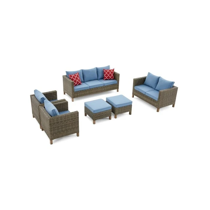 6 Piece Sectional Seating Group with Cushions