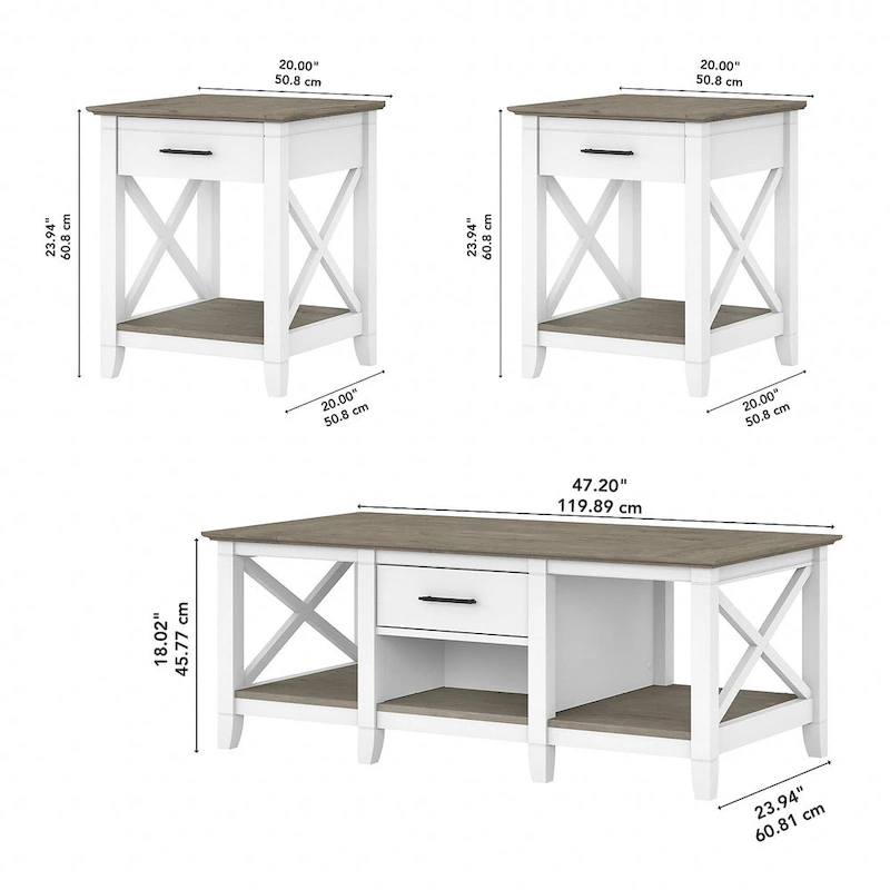 Coffee Table with Set of 2 End Tables
