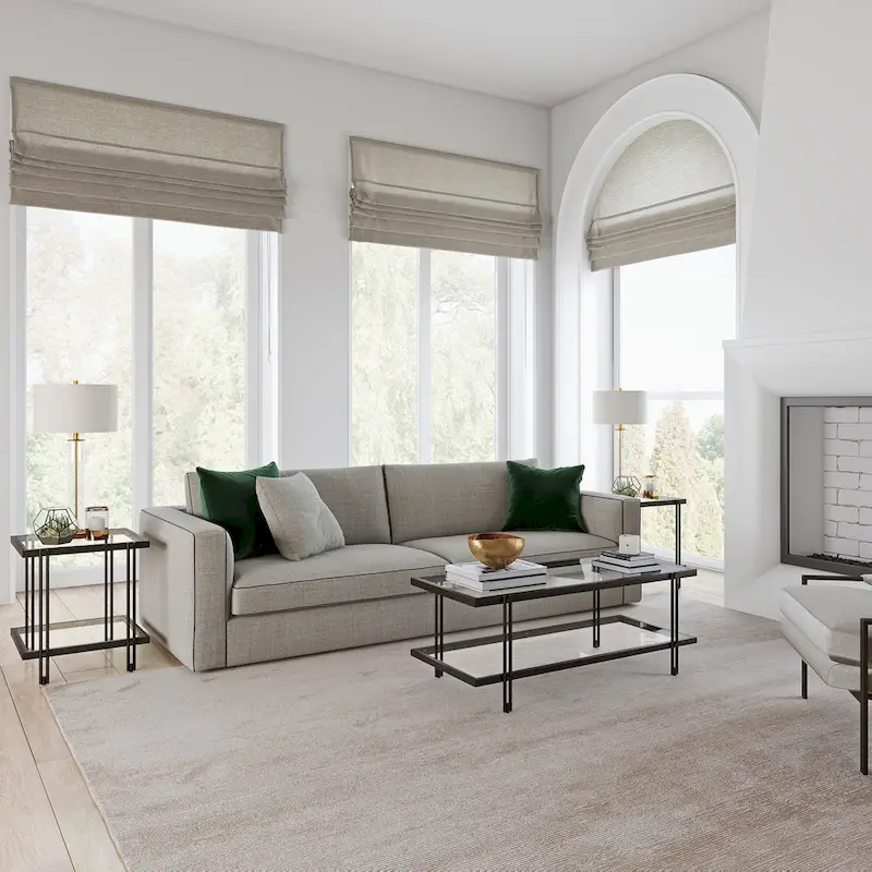 Inez Modern Metal and Glass Side Table