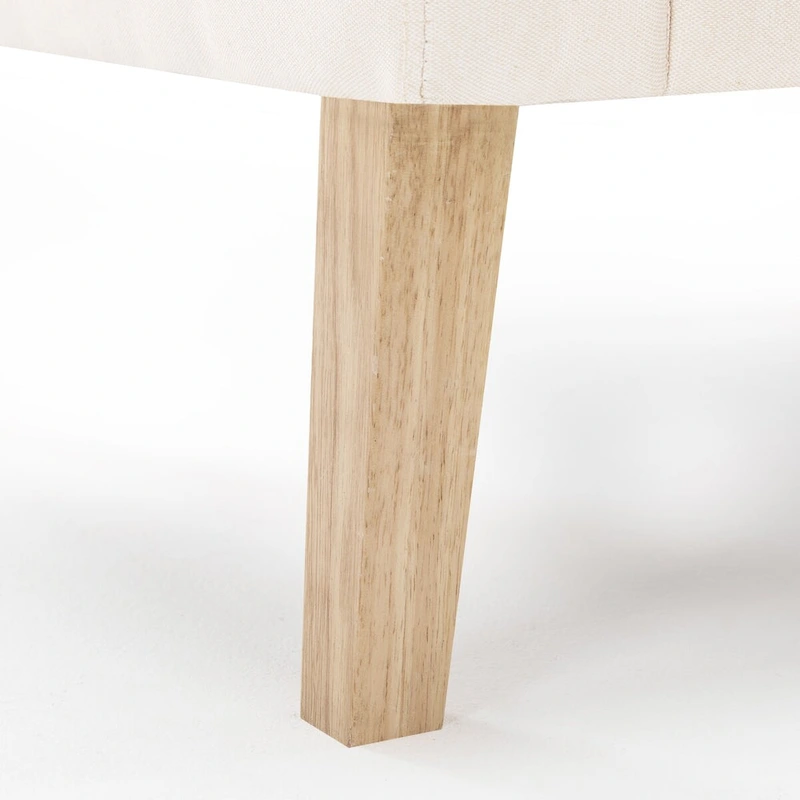 LUE BONA Modern Upholstered Accent Chair Linen Fabric Button Tufted Armchair with Solid Wood Frame - 28.5 W X 27.25 D X 33.75 H