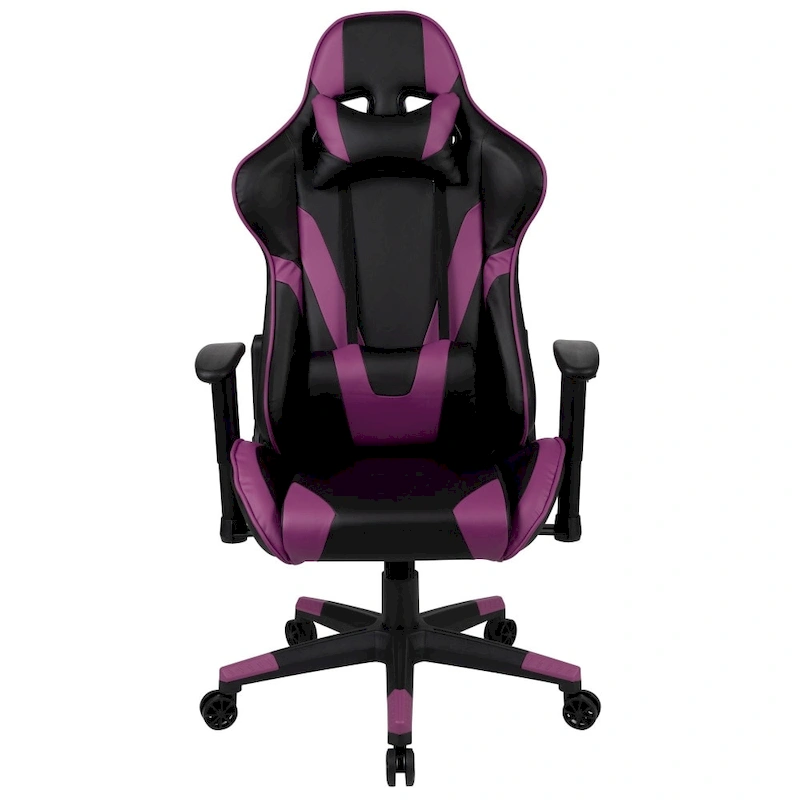 Racing Gaming Ergonomic Chair with Fully Reclining Back in Red LeatherSoft