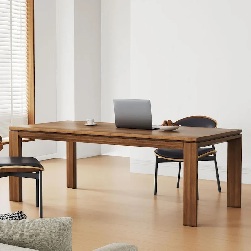 62.99 Inch Mid Century Modern Solid Wood Dining Table for 4-6 People