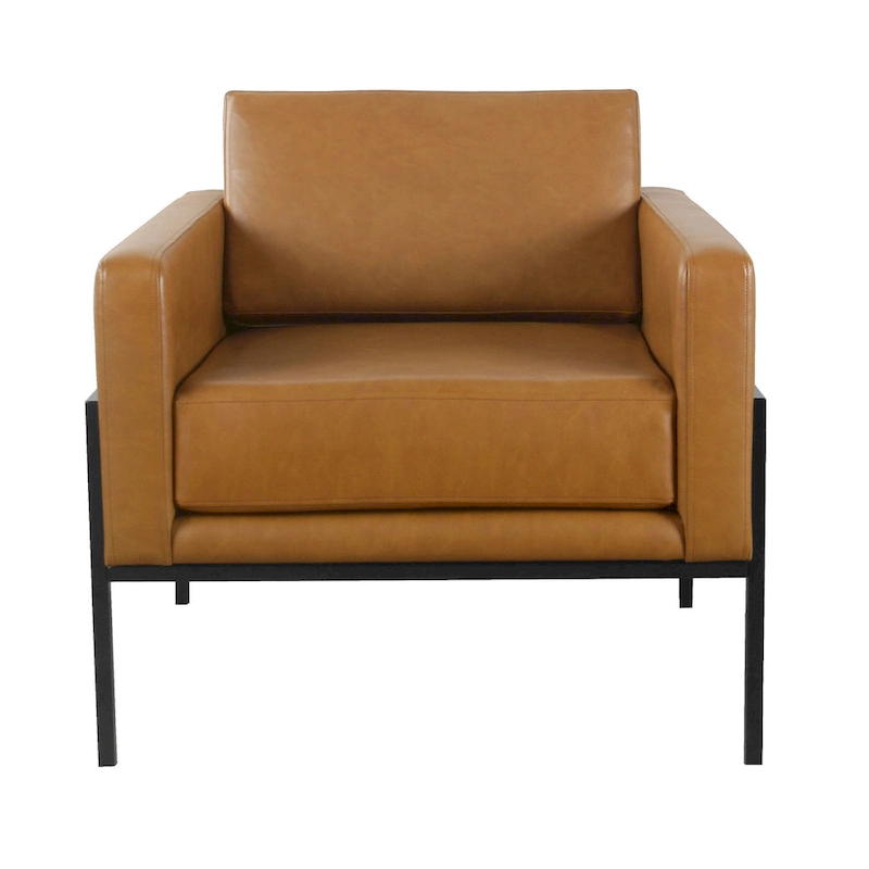 HomePop Modern Upholstered Club Chair w/Metal Frame