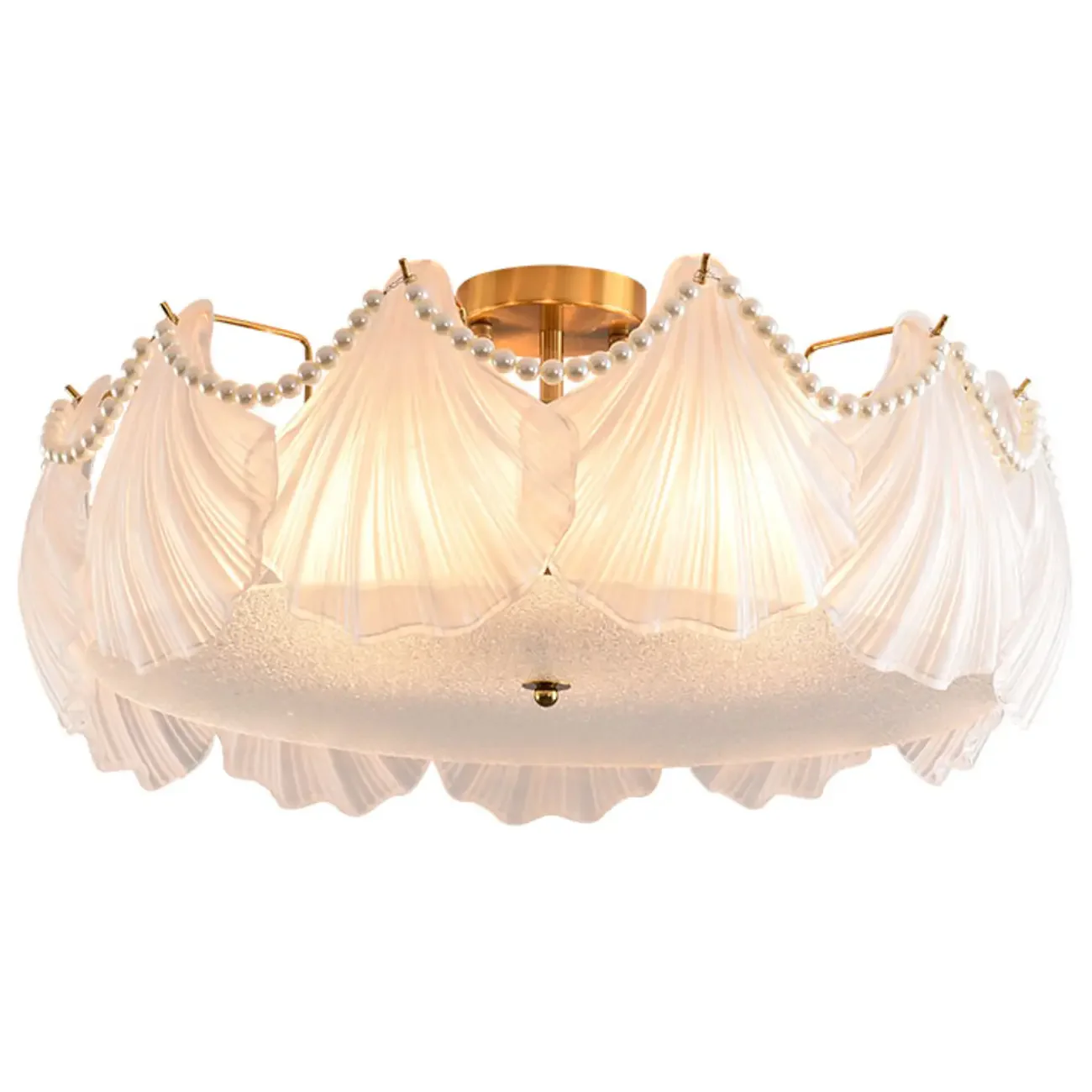 Luxury Living Room Ceiling Light with Glass Shell Shade