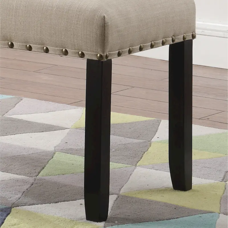 Fabric Dining Bench with Nailhead Trim