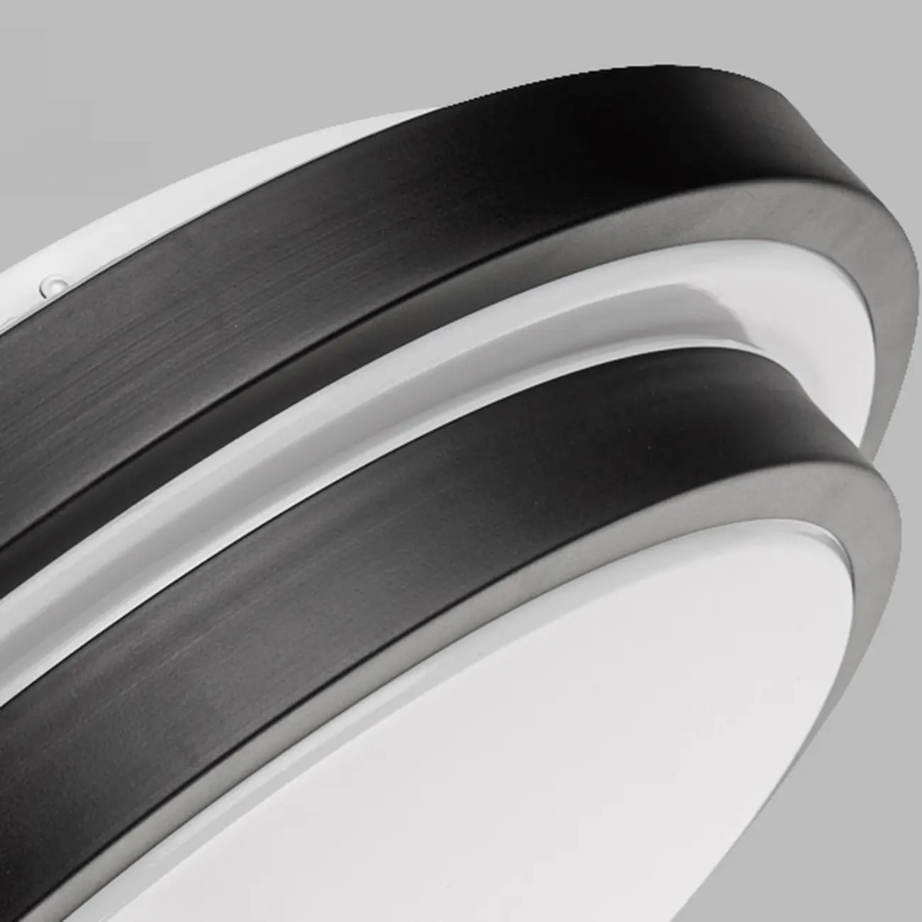 Industrial Black Round Warm LED Flush Mount Ceiling Light