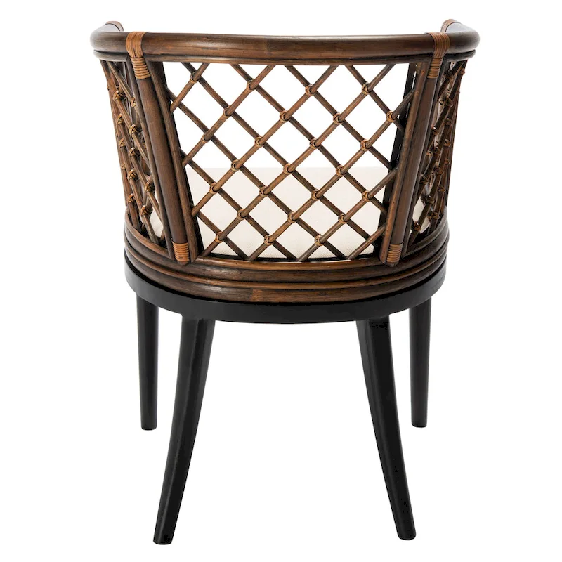 SAFAVIEH Theona Rattan Lattice Arm Chair - 22.3 W x 23 L x 31.3 H - 22Wx23Dx31H