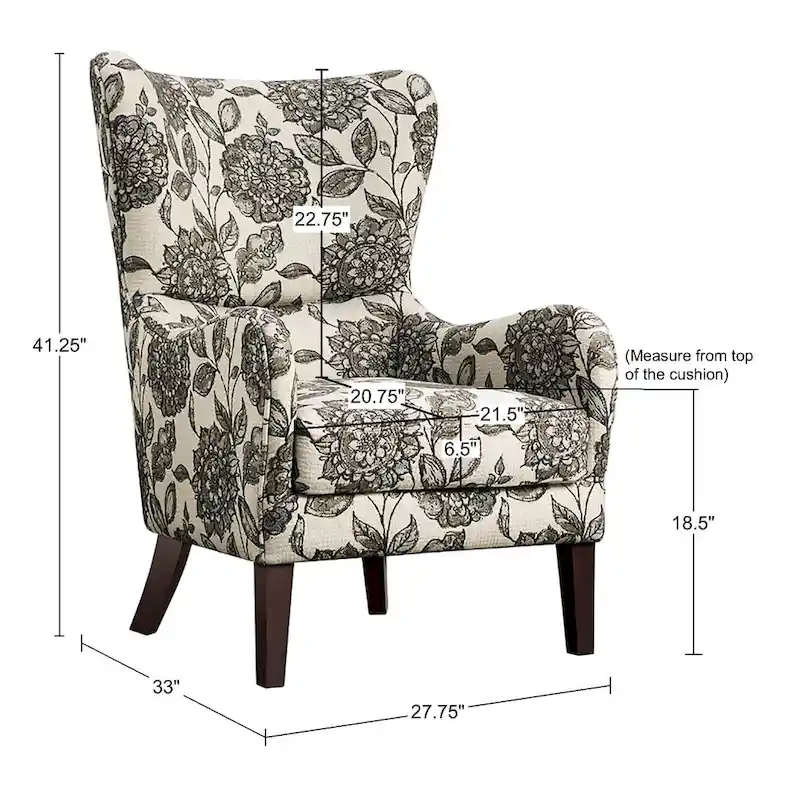 Madison Park Leda Swoop Wing Chair