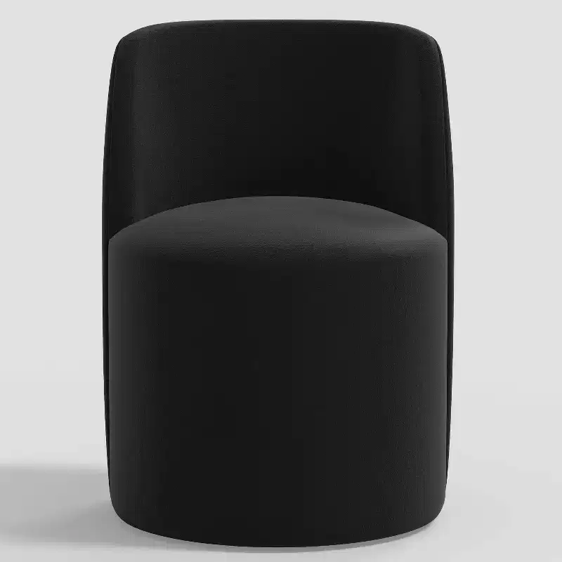 Black/Pearl/White/Olive/Cocoa Velvet Armless Dining Chair, Seats 1