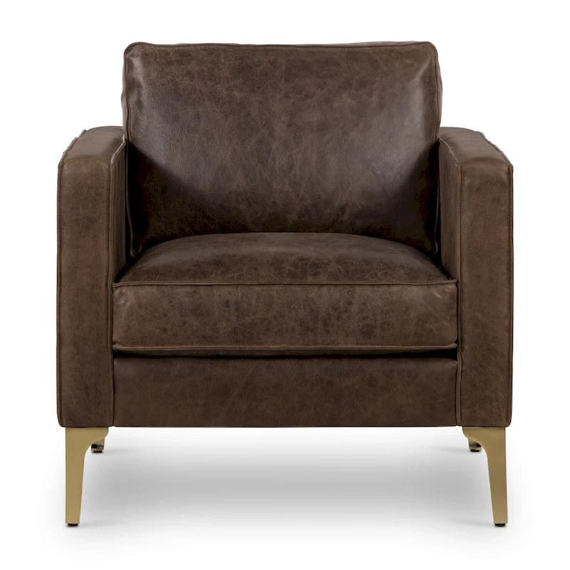 Poly & Bark Mateo Lounge Chair - Full Grain Genuine Italian Leather