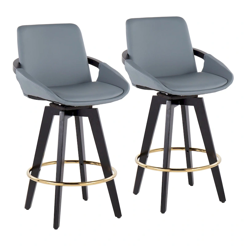 Carson Carrington Pugo Fixed-Height Counter Stool with Black Wood Base (Set of 2)