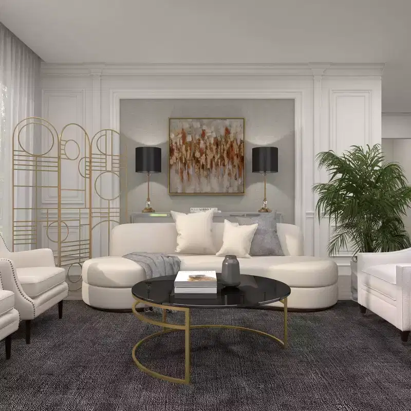 Modern Metal Room Divider Screen Gold - Olivia & May: Iron Frame, No Assembly, 3-Panel Design