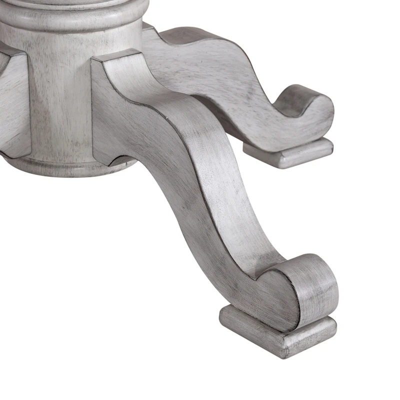 Ocean Isle Antique White Weathered Pine 5 Piece Pedestal Table Set