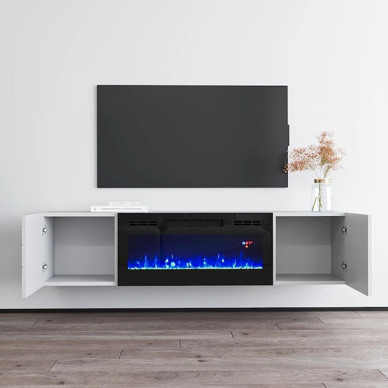 London BL-EF Electric Fireplace 63 TV Stand