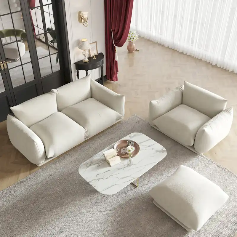 Modular Upholstered Sectional Sofas Chenille Fabric Lounge Counches