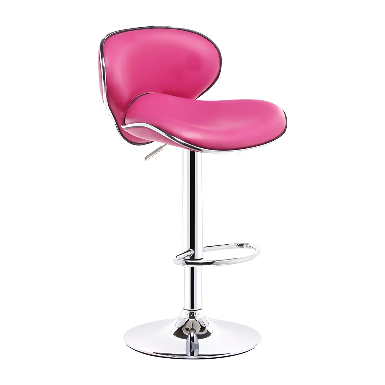 360° Swivel Faux Leather Bar Stools Adjustable Height Bucket Seat