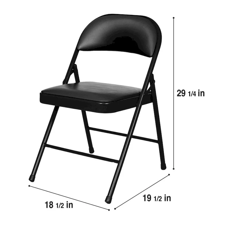 Bernadine Basics Collection Vinyl Folding Chair, Pack of 4