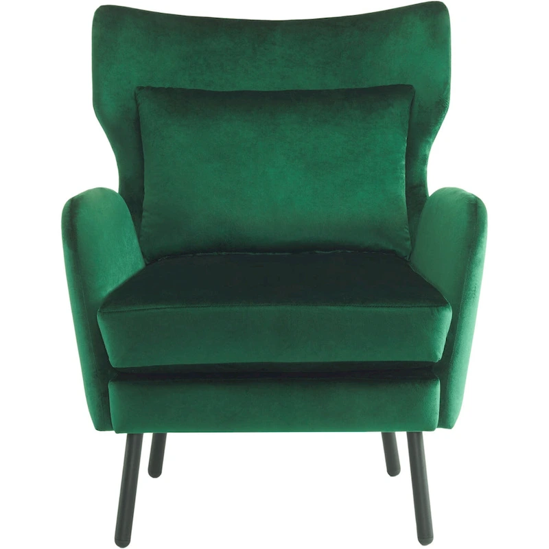 Stylish Wing Back Velvet Accent Chair by Christopher Knight Home