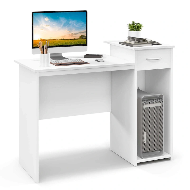 Costway Computer Desk with Drawer Modern Laptop PC Desk with