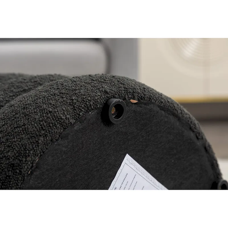 Soft Velvet Round Ottoman Footrest Stool