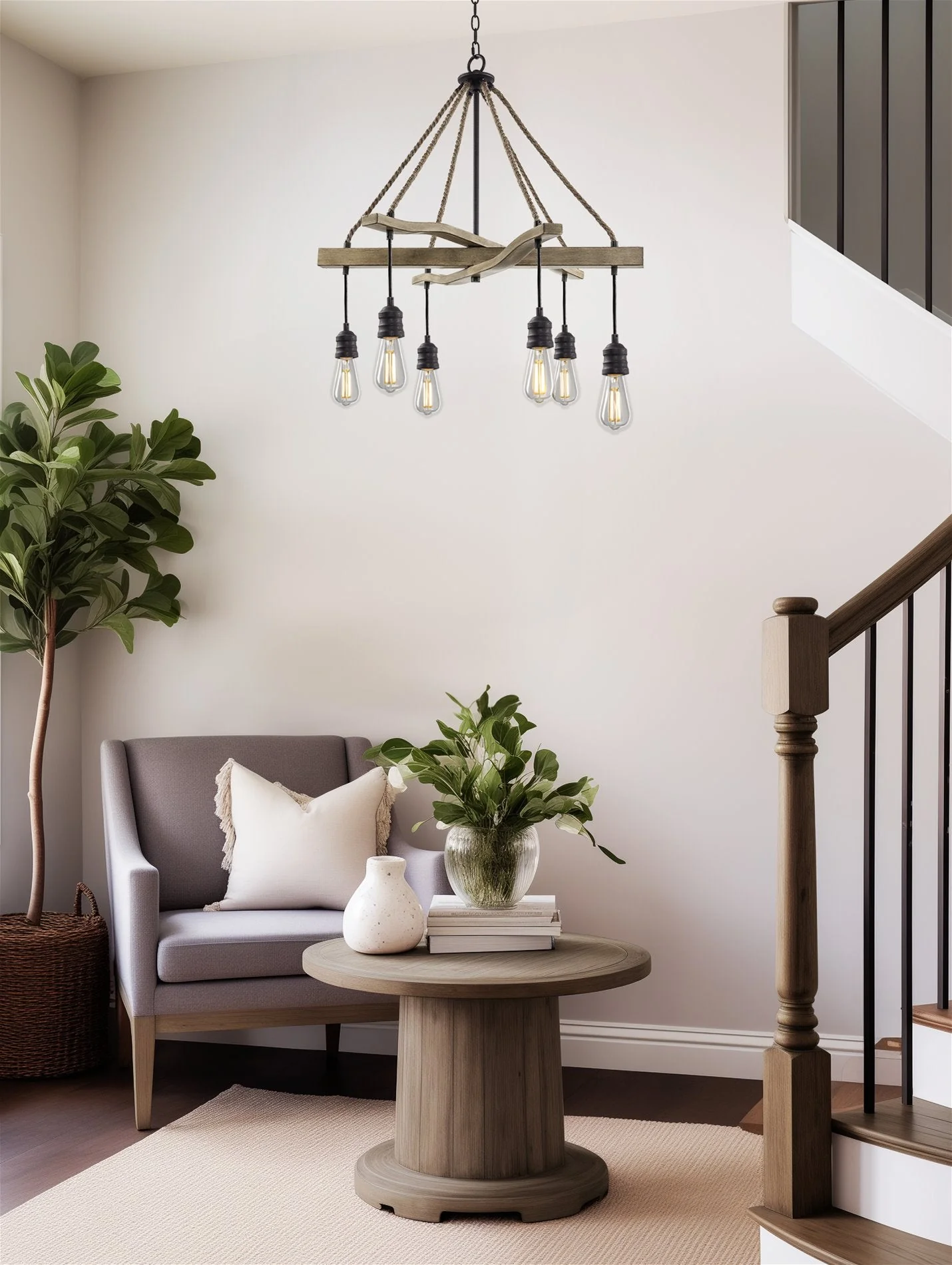 Marlo 28 6-Light Farmhouse Pendant Chandelier