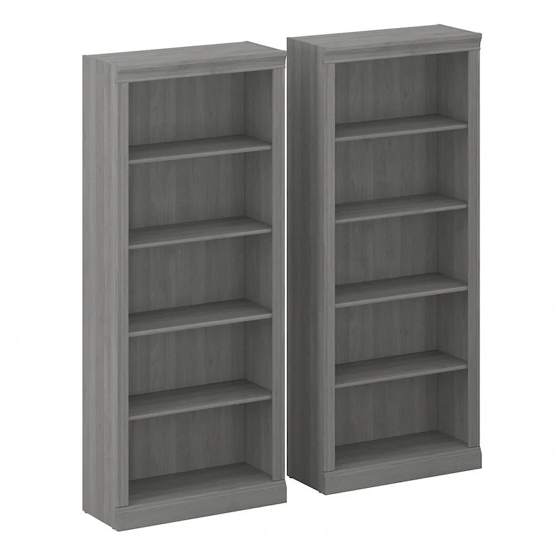 Saratoga Tall 5 Shelf Bookcase - Set of 2 by Bush Furniture