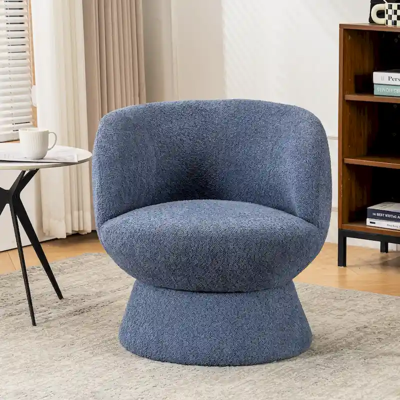 Set of1 Boucle Upholstered Modern Style Swivel Accent Chair