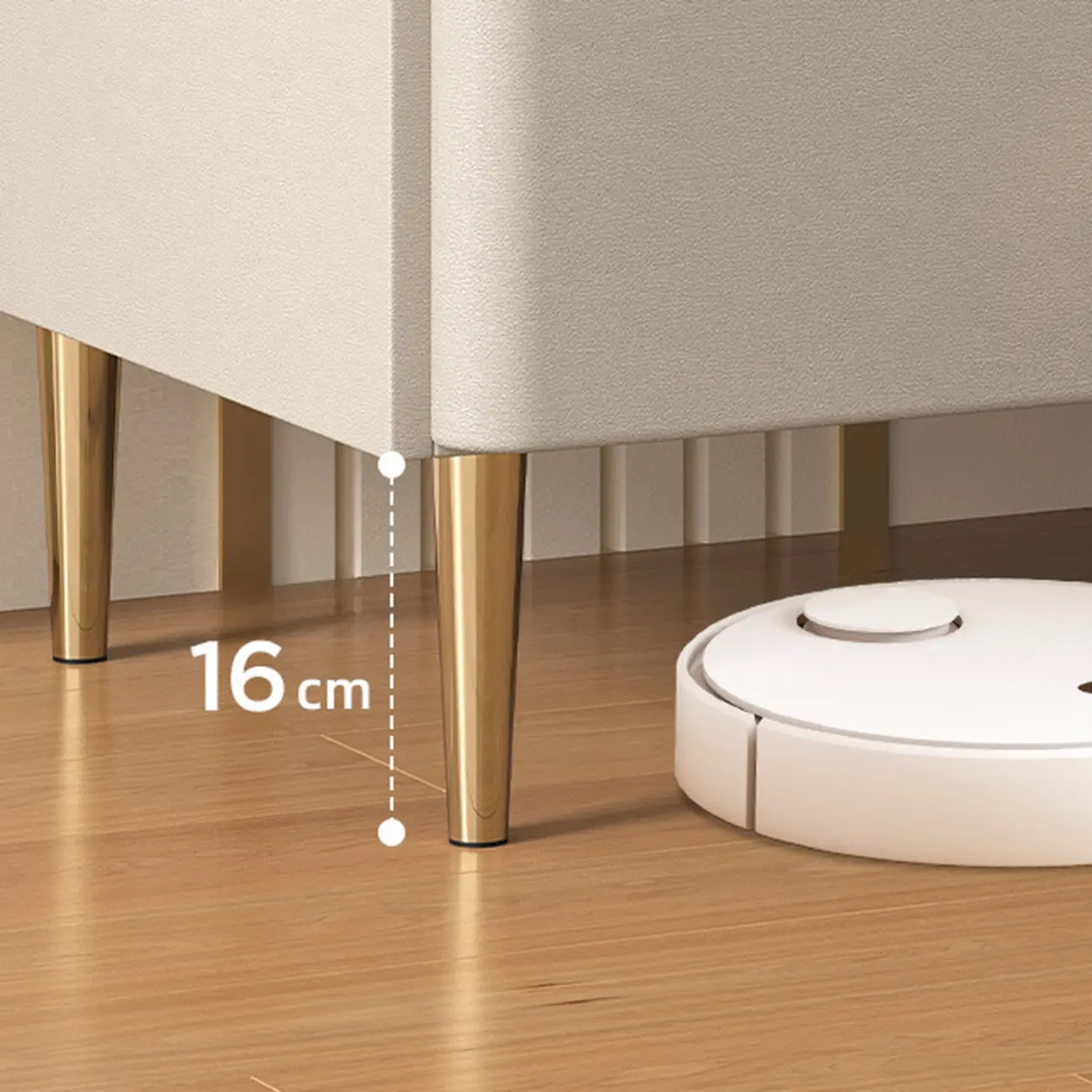 Modern Stone Top Leather Drawers Nightstand with Golden Legs