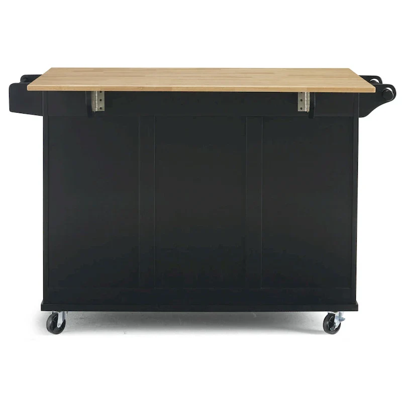 Homestyles Dolly Madison Black Wood Kitchen Cart - N/A
