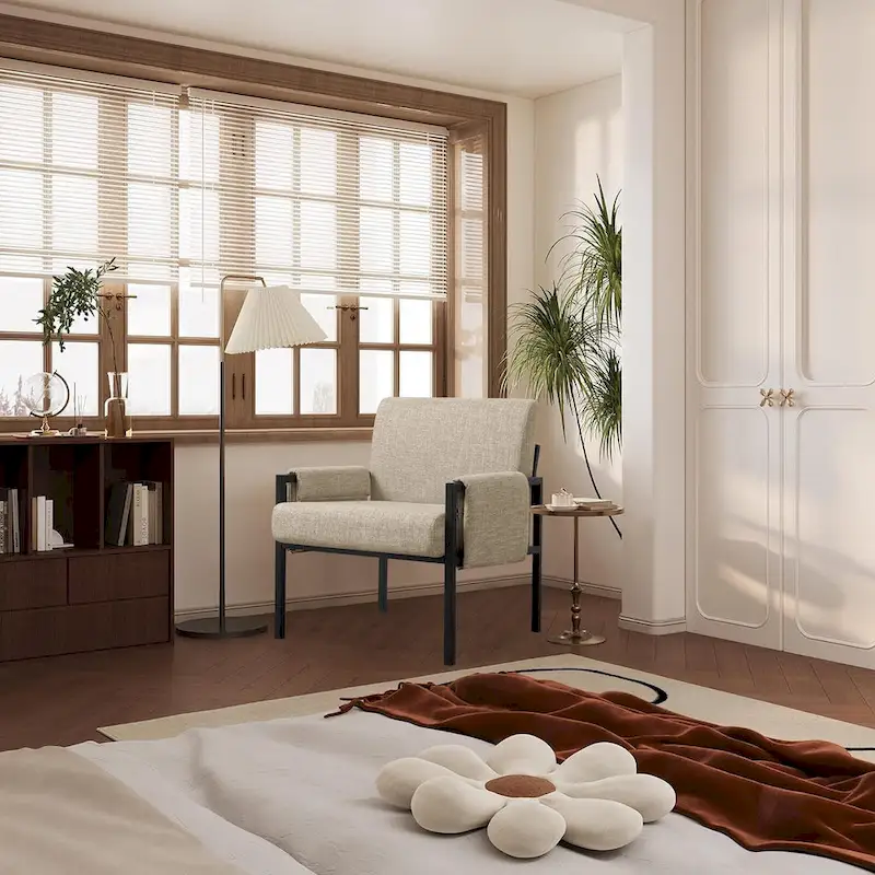 Subrtex Upholstered Accent Chair with Metal Frame Armchair