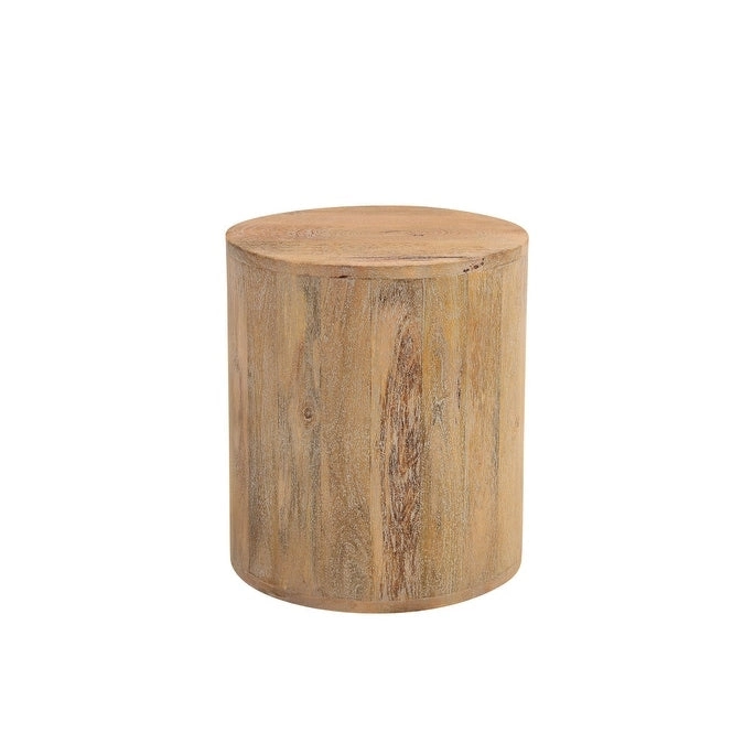 HomeRoots 18 Natural Solid Wood Round End Table - 16' X '18' X '16