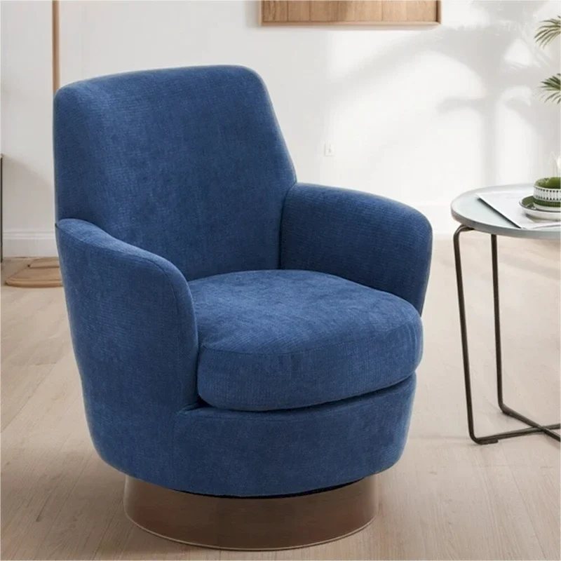 Swivel Round Accent Chairs Armchair with Stainless Steel Base