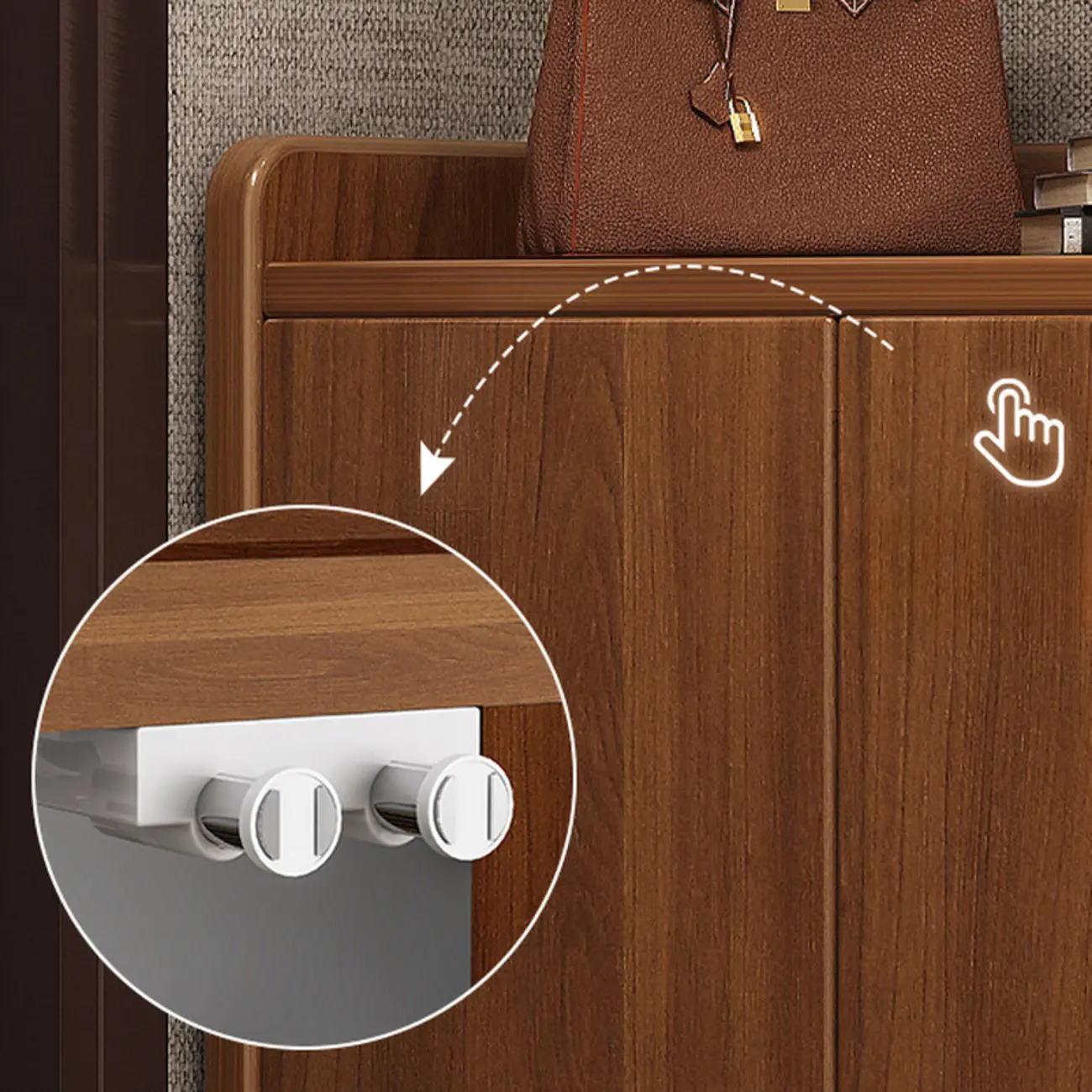 Vertical Modern White Wood Entryway Shoe Cabinet