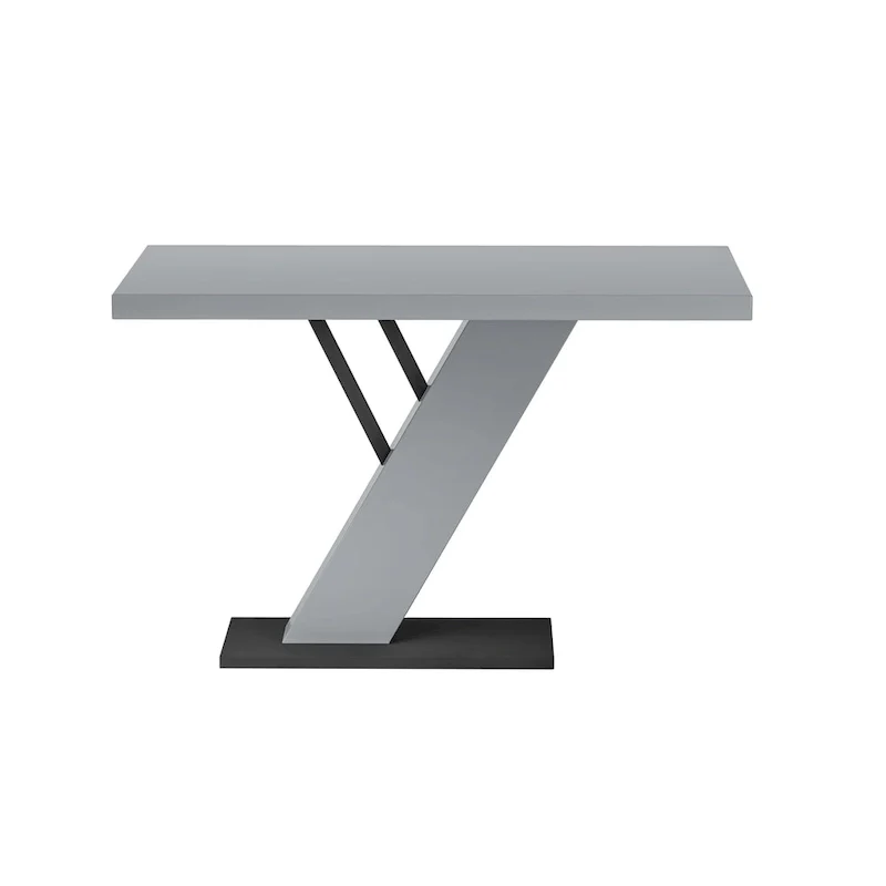 Somette Lillian 3-Piece Gloss Gray Dining Set with Dining Table, Nook and Bench