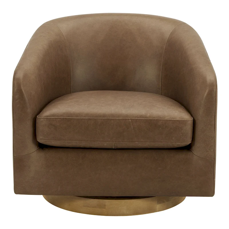 Aurelle Home Modern Upholsted Swivel Barrel Chair