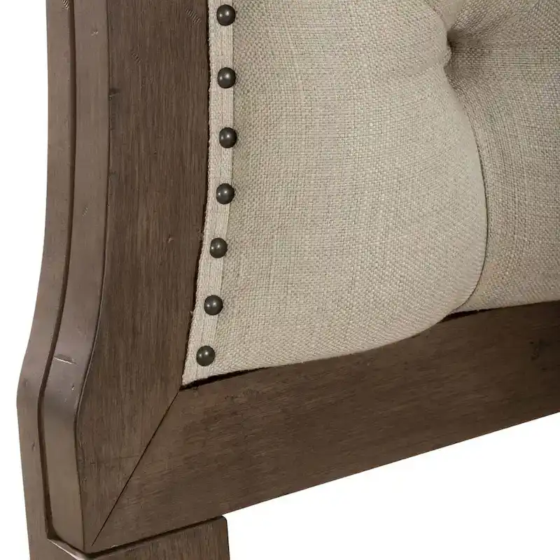Americana Farmhouse Dusty Taupe Queen Tufted Panel Headboard