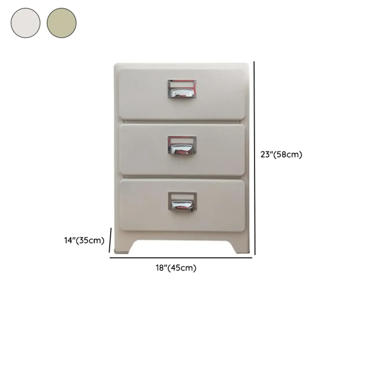 Scandinavian 3 Drawers Wood Nightstand with Legs