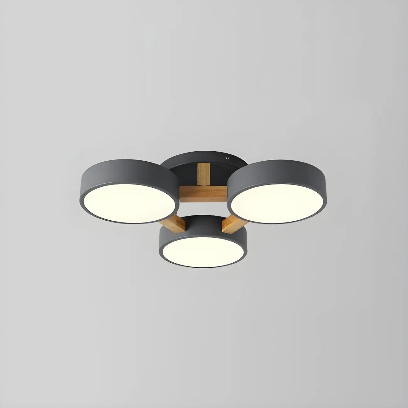 Green Drum Shade Semi Flush Ceiling Light 3-Gear Dimming