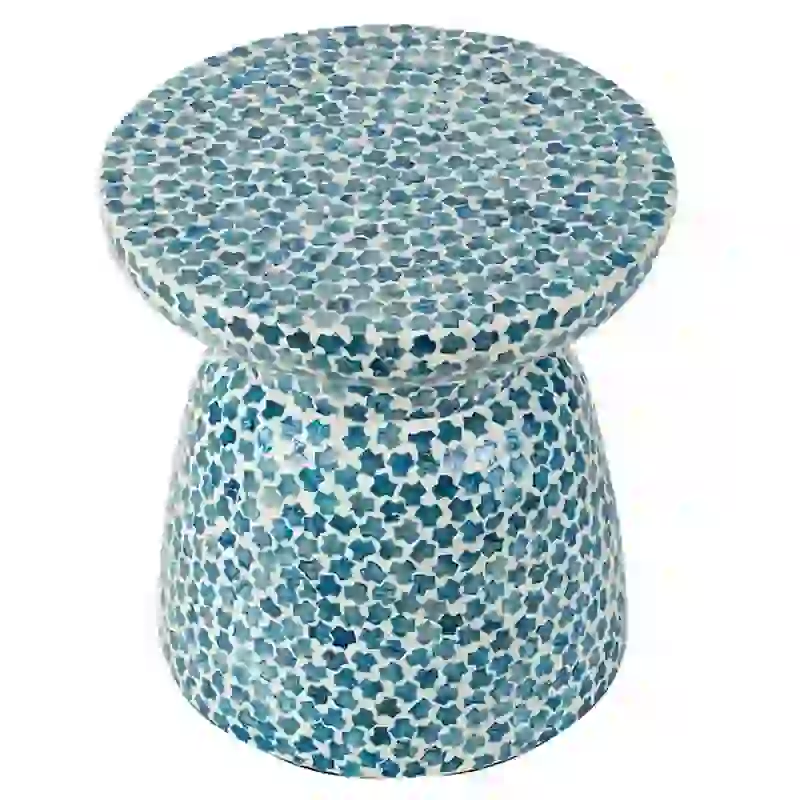Capiz Shell Mosaic Stool and Side Table