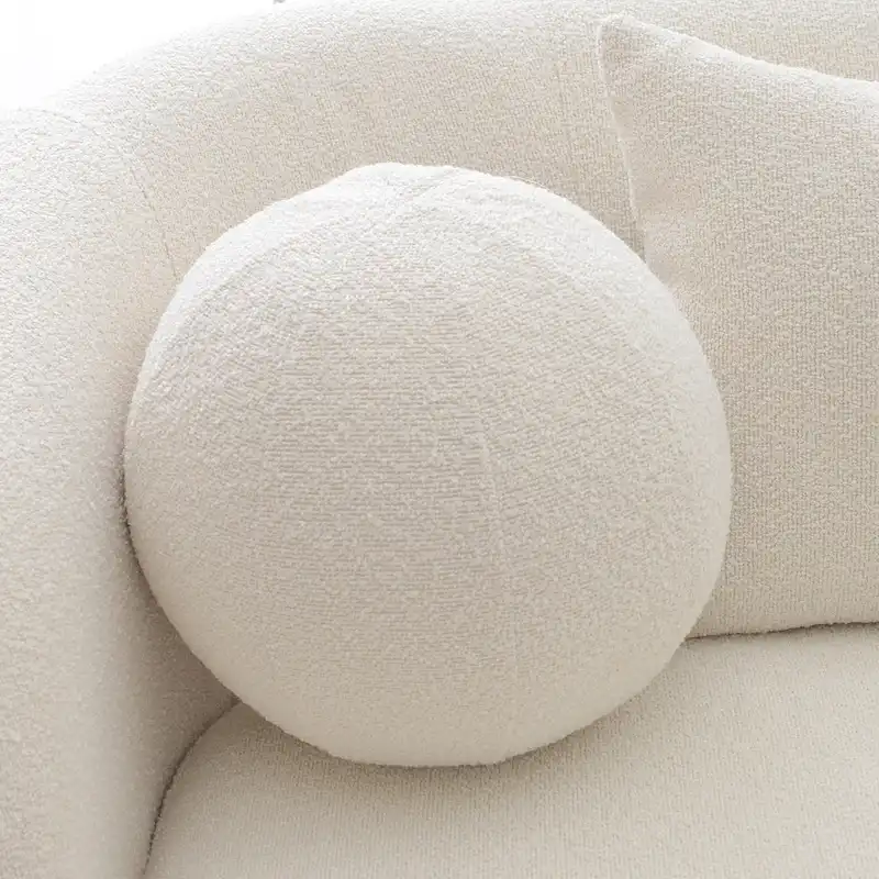 KINWELL Sherpa Boucle Upholstered 3-Seater Sofa Couch, 85 W